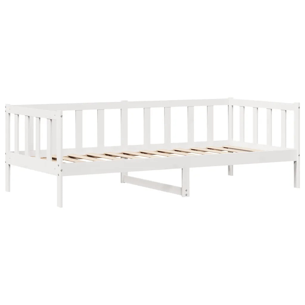 Dormeuse con Cassetti Bianca 80x200 cm Legno Massello di Pino
