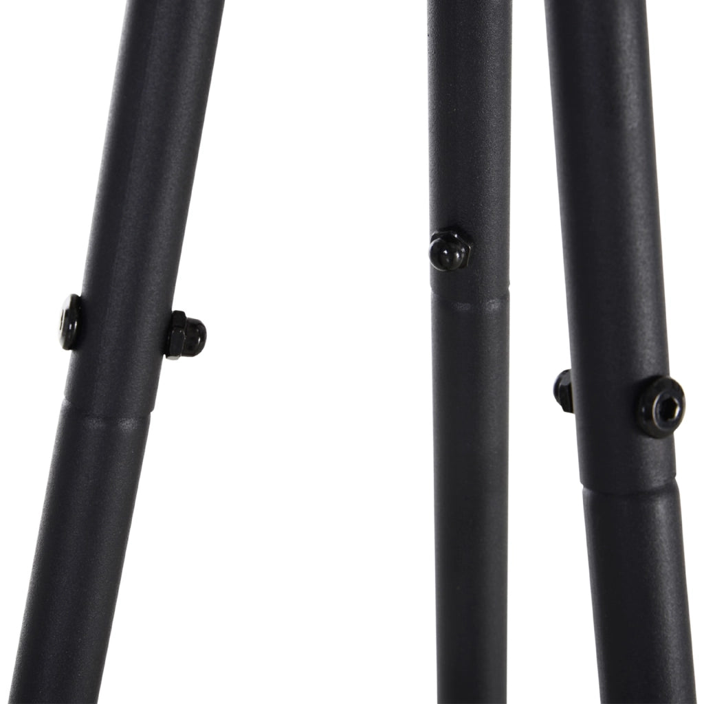 EasyComfort Appendiabiti da Terra con 2 Ripiani e 6 Ganci, Attaccapanni ad Albero in Stile Industriale, 46x52x182 cm, Nero e Marrone