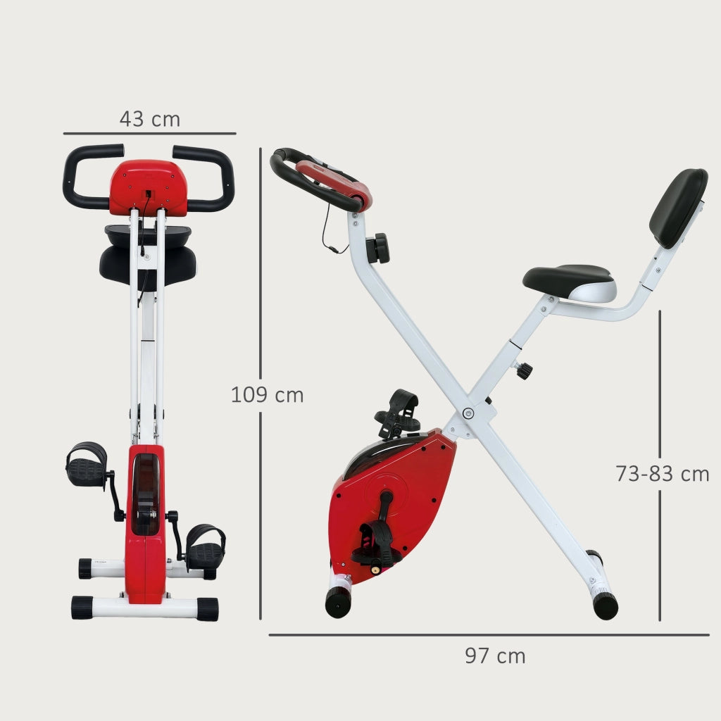Bicicletta da camera pieghevole ¨C zephmum ¨C 8 livelli resistenza, sella regolabile, rosso