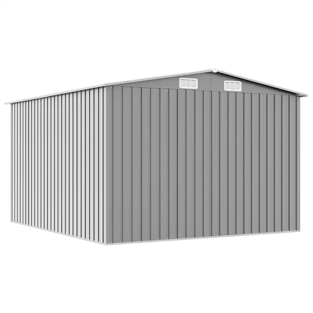 Casetta da Giardino 257x298x178 cm in Metallo Grigio 143341