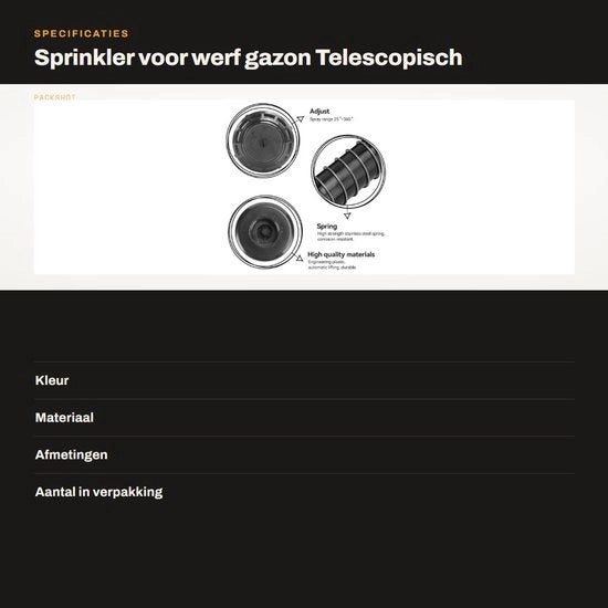 Irrigatore Automatico Rotante per Giardino con Funzione Elevazione - Regolazione di Angolo - Adatto per Prati - Facile da Usare - Sprinkler per Giardino