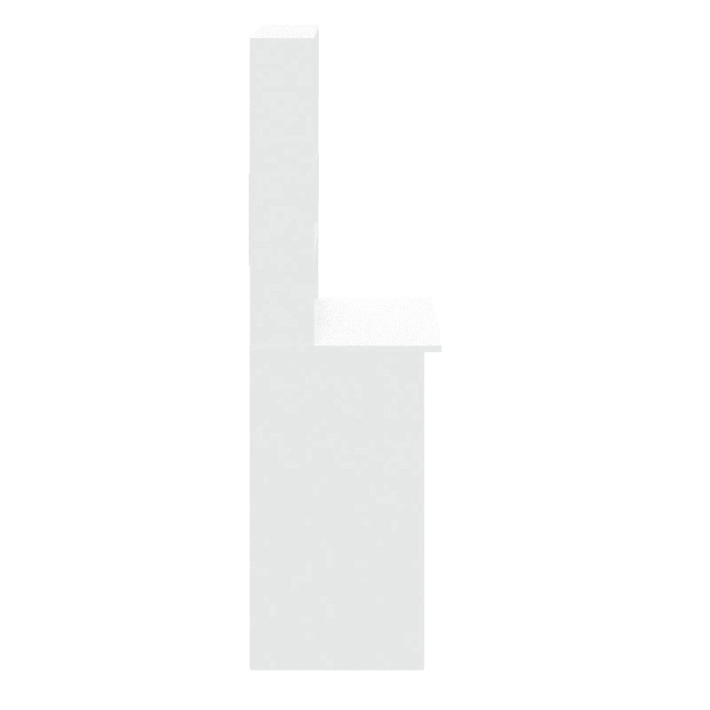 Scrivania | Tavolo da Ufficio con Mensole Bianca 102x45x148 cm in Legno Multistrato