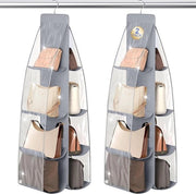 Set di Taschi Porta Oggetti, 2 pezzi, Design 8-in-1 Aggiornato, Organizzatore di Tasca Spazievoluta, Materiale Non Tessuto (Grigio)