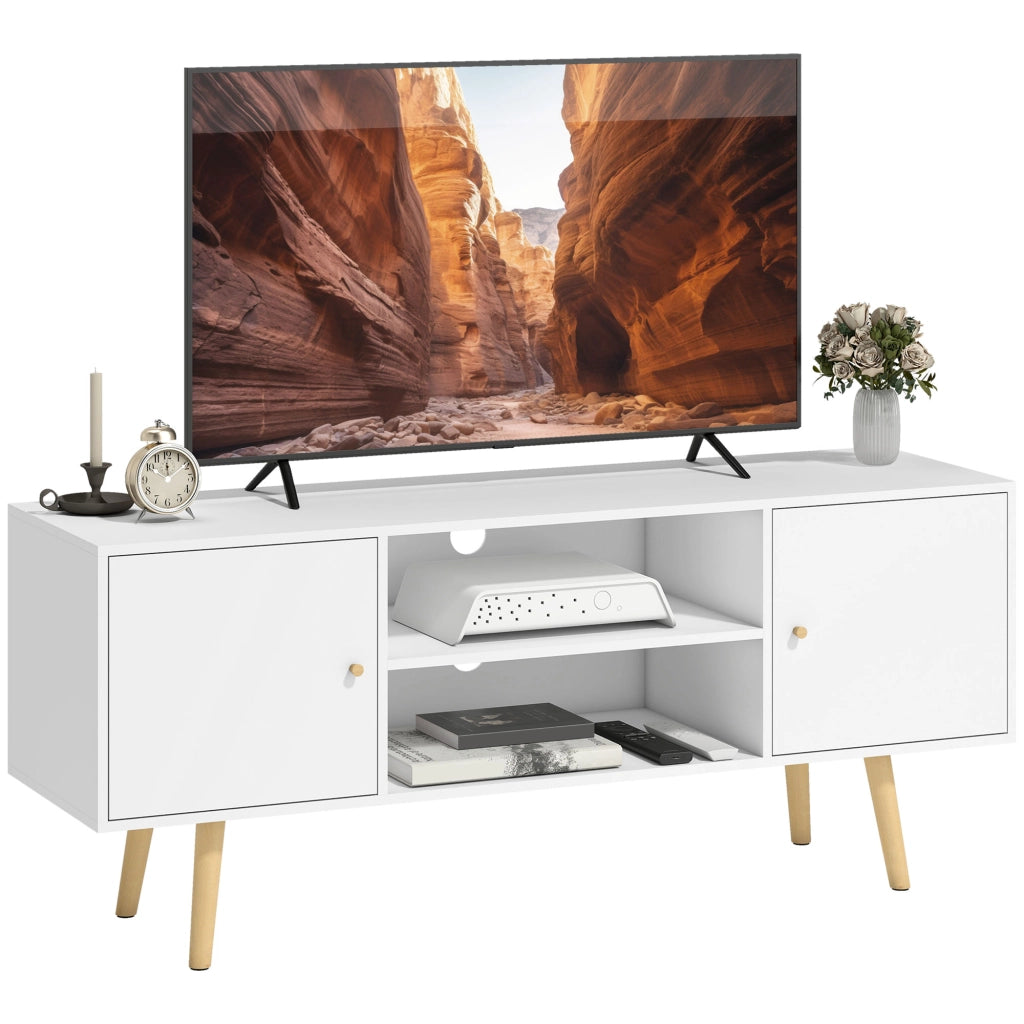 Mobile TV Scandinavo ¨C Minimal ¨C Bianco Legno Pin 120x34x50cm