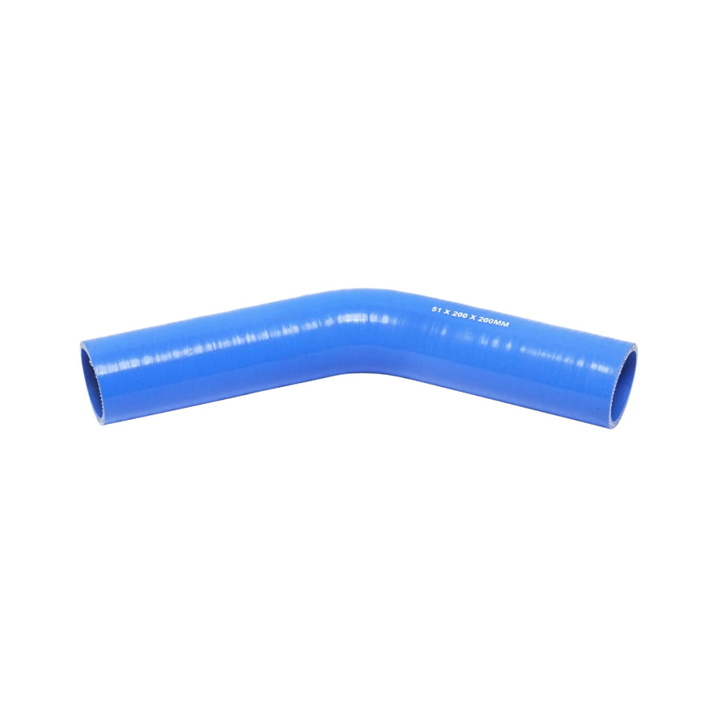 Tubetto silicone curvato a 45 gradi con inserti in tessuto, dimensioni 51x200x200 mm