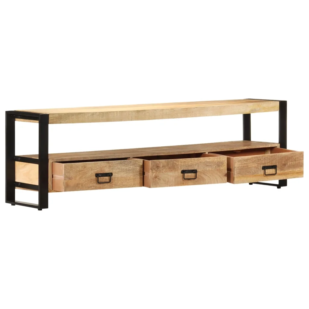 Mobile Porta TV-Mobile per TV-Credenza TV 150x30x45 cm in Legno Massello di Mango