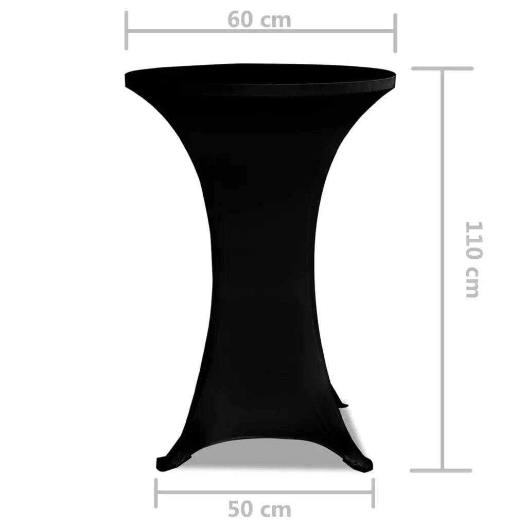 Copritavolo ? 60 cm Nero Tessuto elasticizzato 2 pezzi CFW8969143