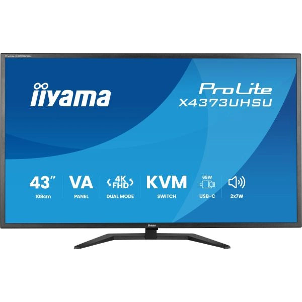 43in uhd  va-panel,uhd dual,hdmi,disp.port,black, - x4373uhsu-b2