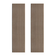 Coppia di Pannelli Fonoassorbenti con Doghe Noce Chiaro 3D in Legno 2400 x 600mm