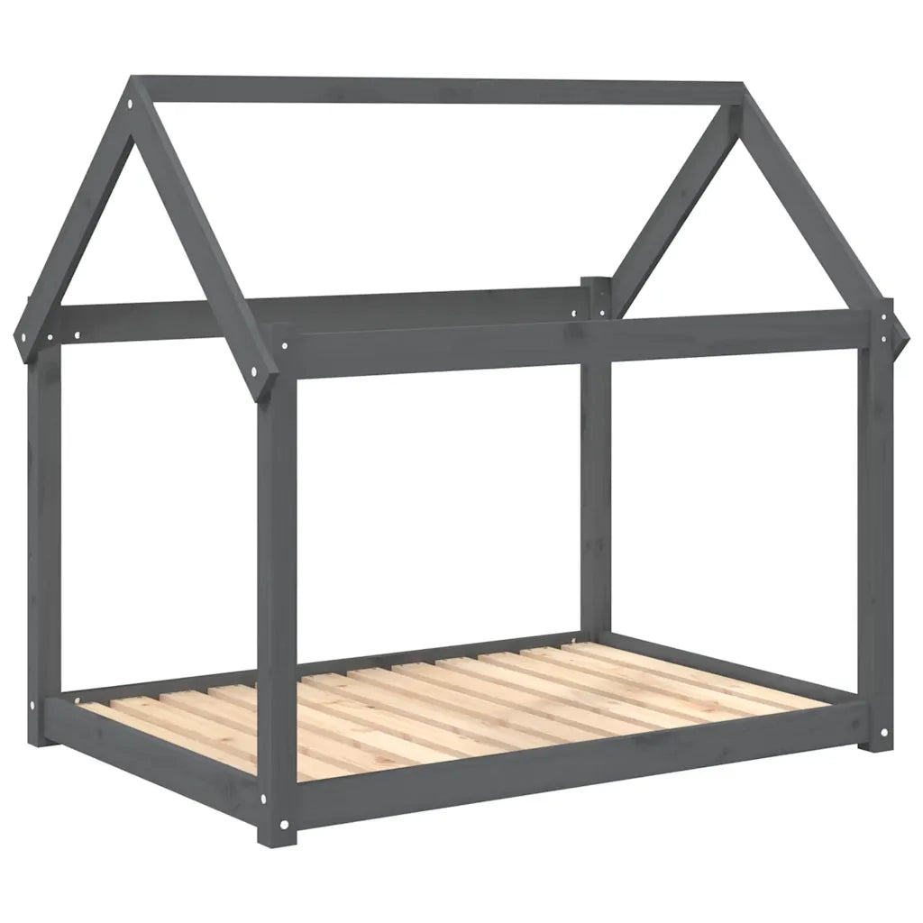 Cuccia per Cani Grigia 111x80x100 cm in Legno Massello di Pino CFW5655478