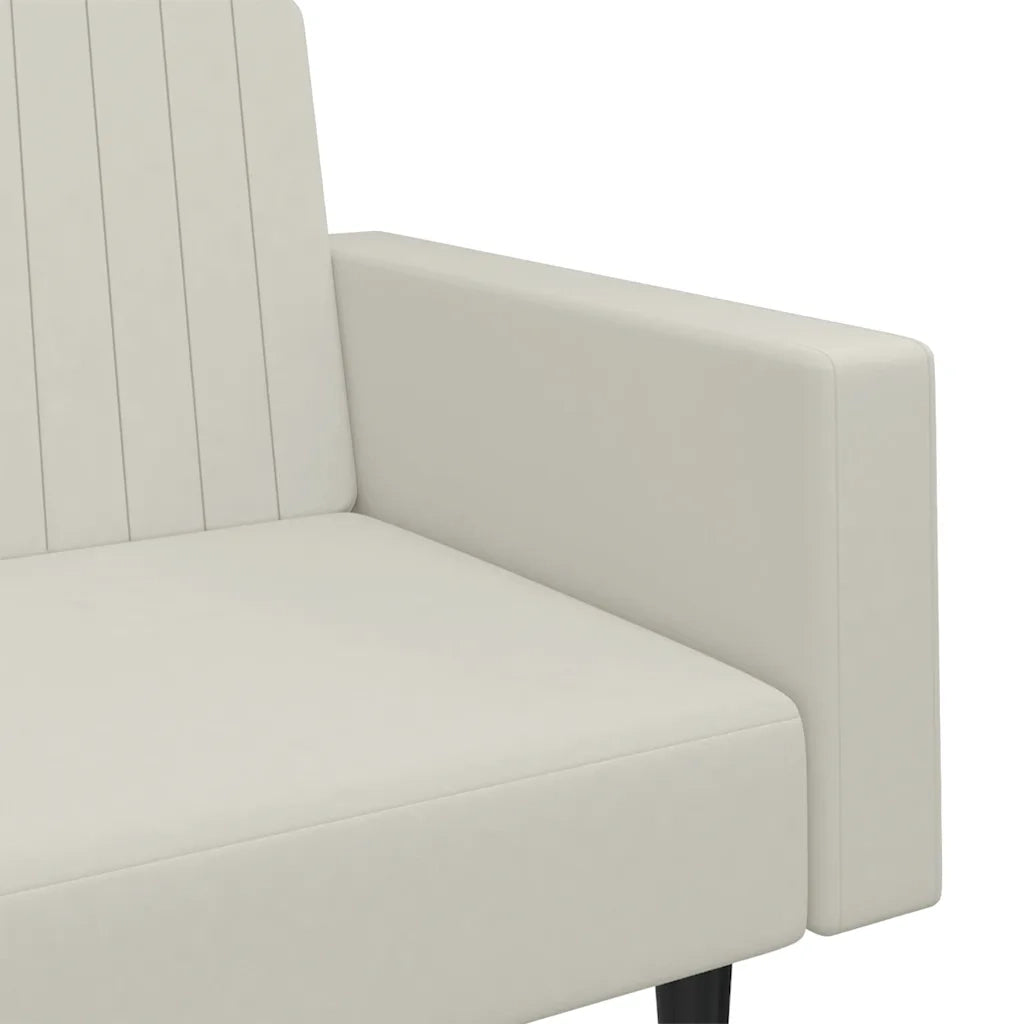 Divano letto | Sof¨¤ letto | Letto singolo a 2 Posti Crema in Velluto