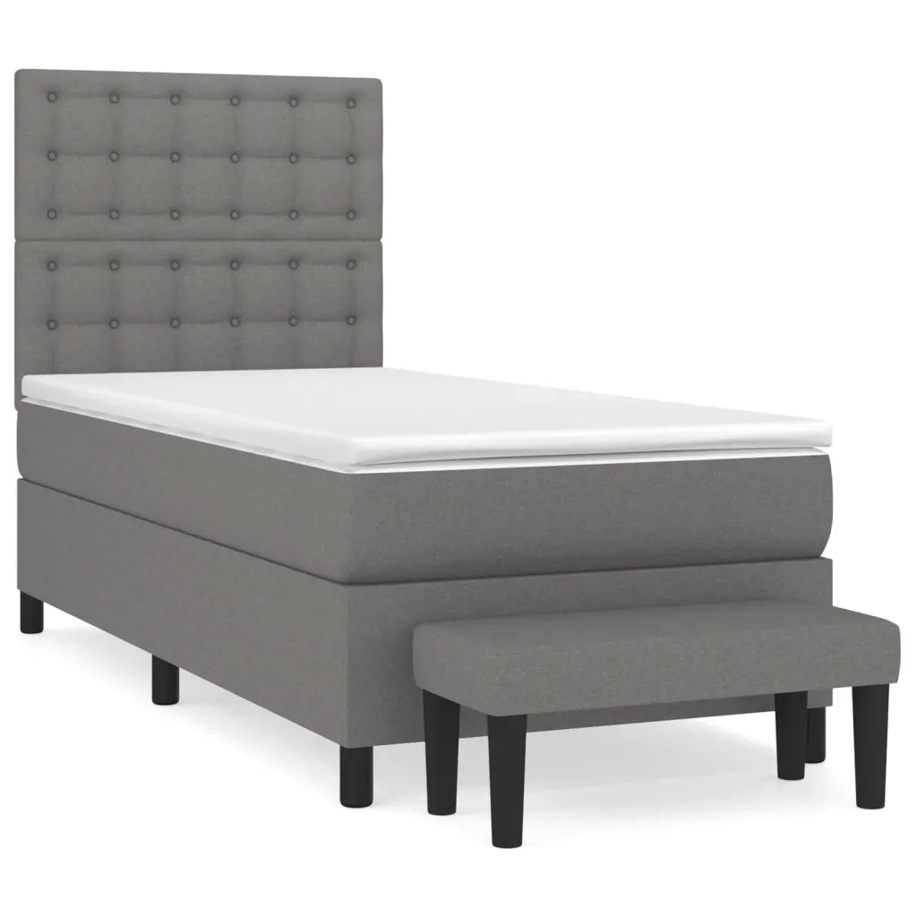 Giroletto a Molle con Materasso Grigio Scuro 90x200 cm Tessuto 3136886