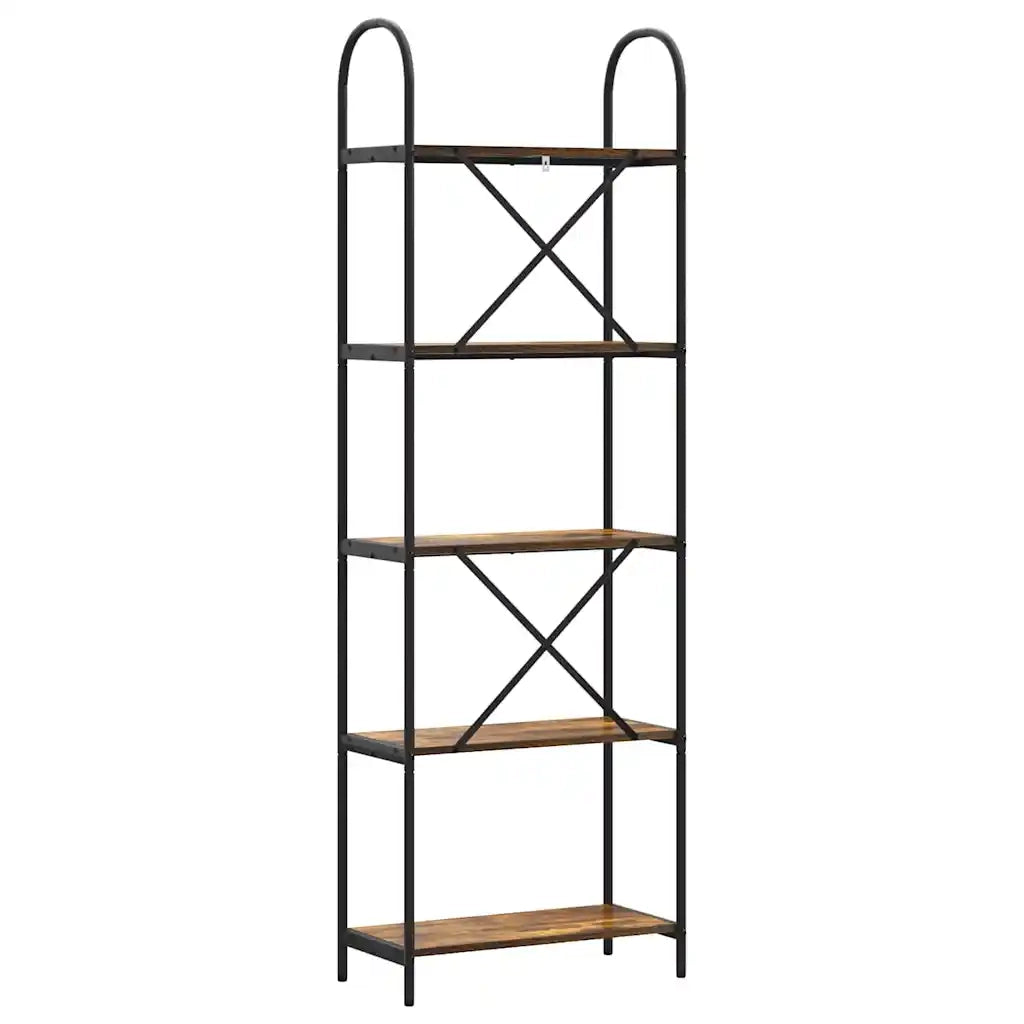 Libreria-Scaffale per Libri-Mobile di Stoccaggio Rovere fum¨¦ 60 x 30 x 183 cm Legno multistrato 516582