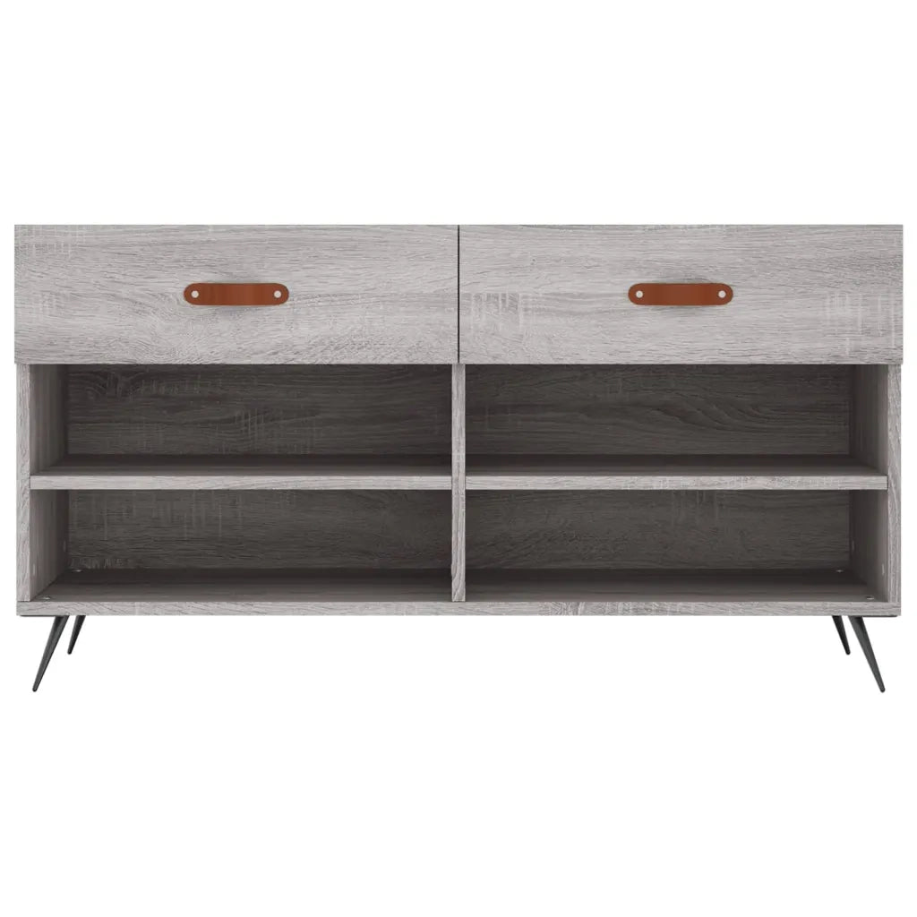 Panca Porta Scarpe | Scarpiera | Mobile per scarpe Grigio Sonoma 102x35x55 cm Legno Multistrato