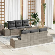 Set Divano da Giardino 8 pcs Grigio chiaro e grigio scuro