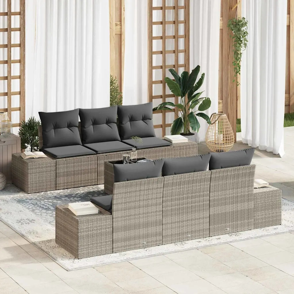 Set Divano da Giardino 8 pcs Grigio chiaro e grigio scuro