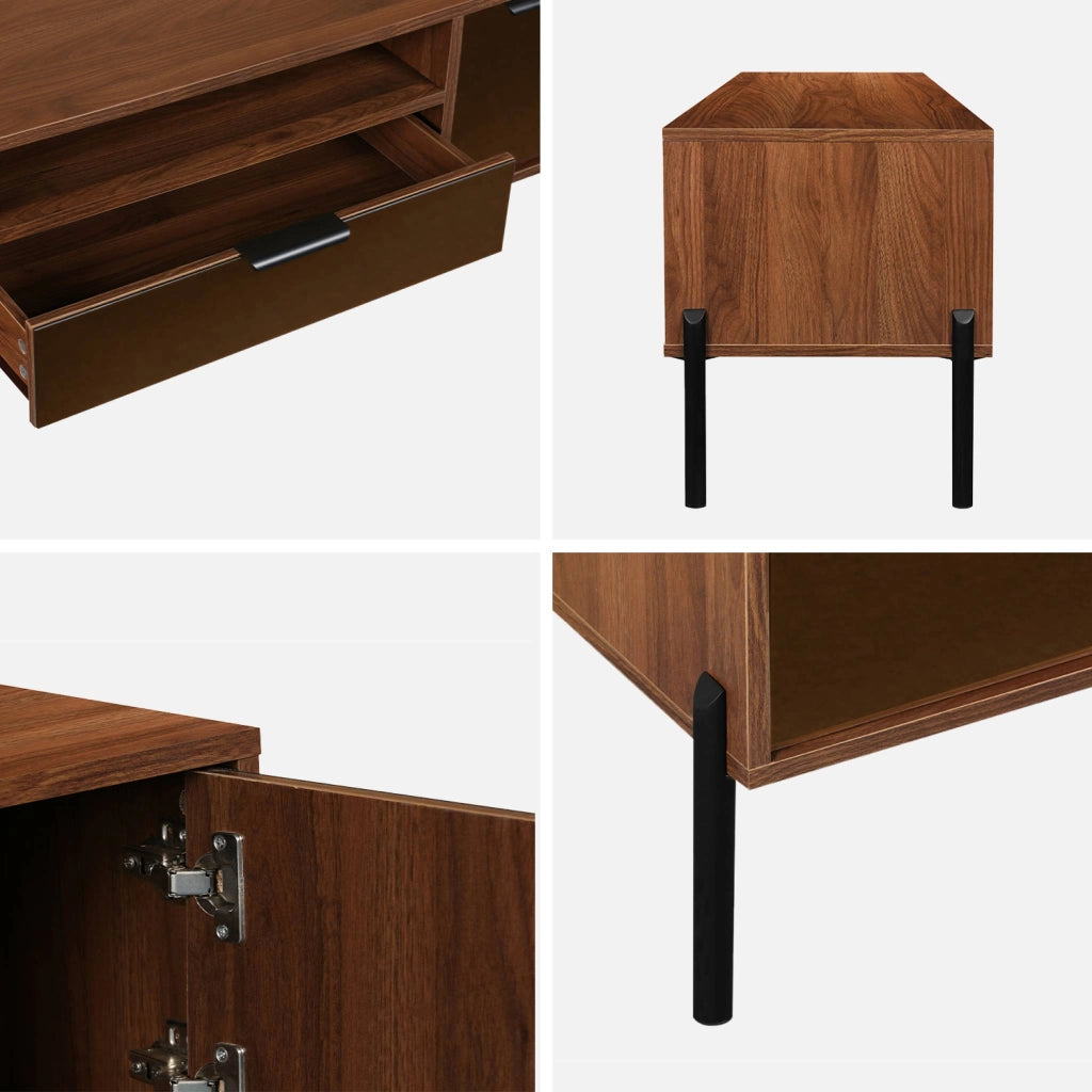Mobili tv vintage effetto legno 151,5cm, noce