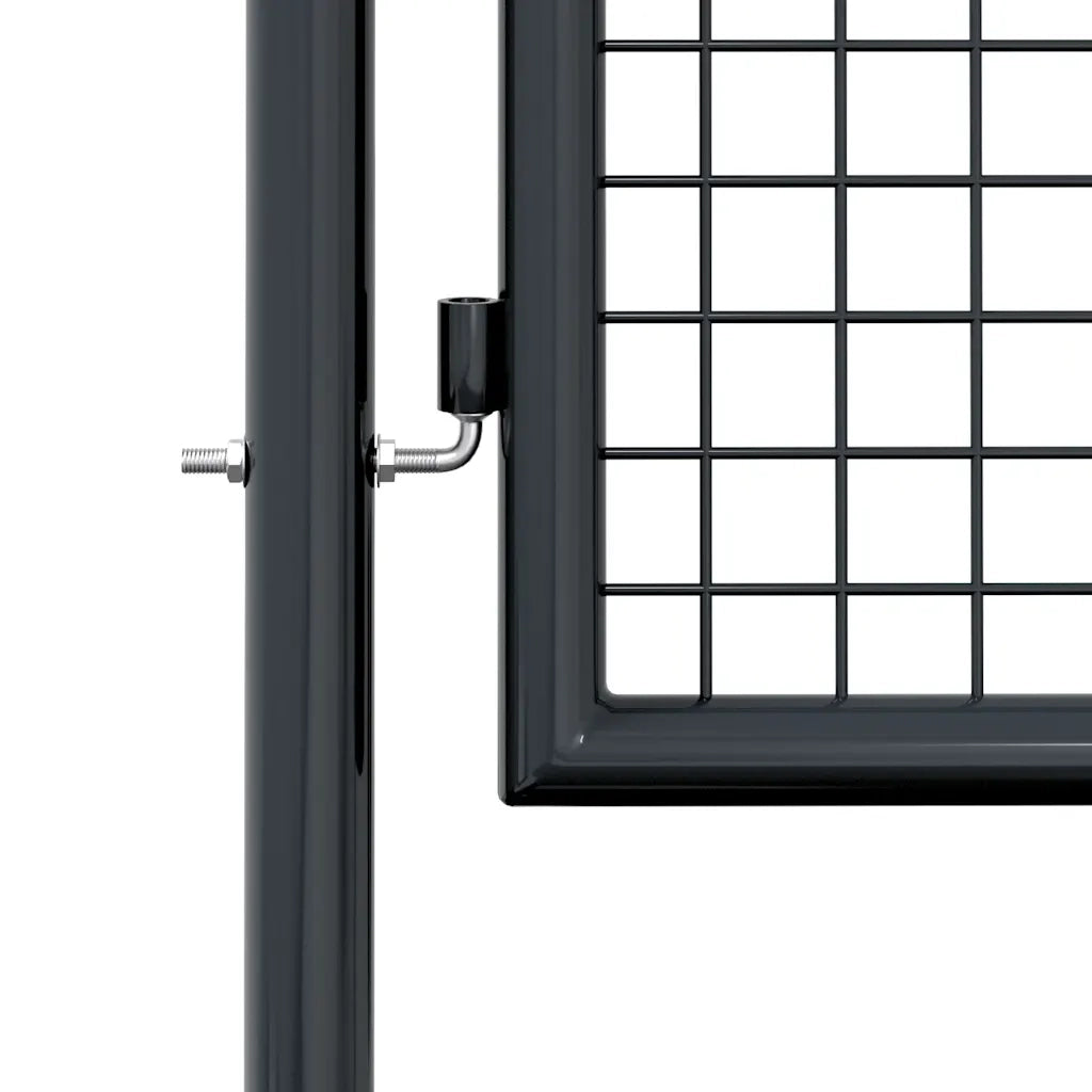 Cancello da Giardino in Rete di Acciaio Zincato 100x125 cm Grigio 145772