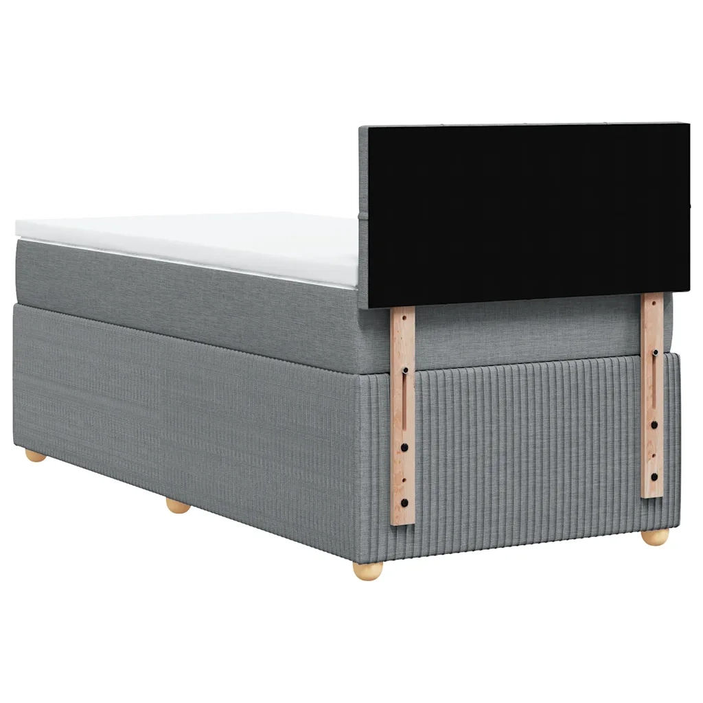 Giroletto a Molle con Materasso Grigio Chiaro 90x190 cm Tessuto 3289611