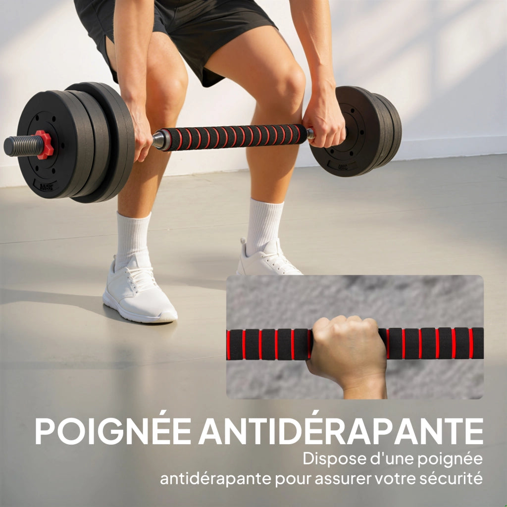 Kit Halt¨¨res 2 in 1 ¨C Minimal ¨C 2x25 kg, Nero e Rosso