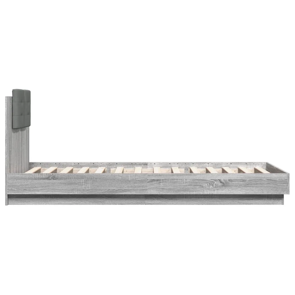 Giroletto con Testiera e LED-Struttura Letto con testiera Grigio Sonoma 100x200 cm 904668