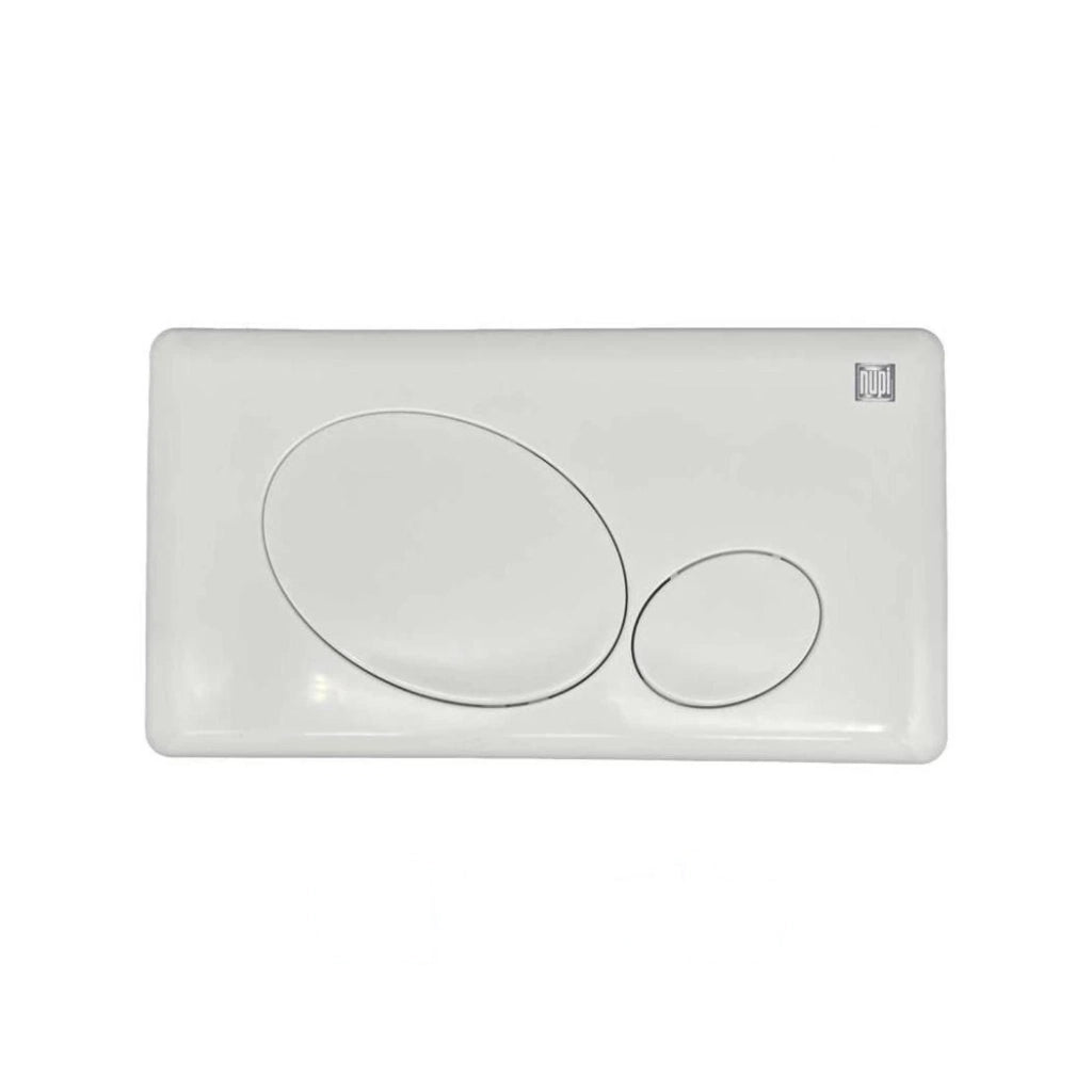 Placca di comando a due pulsanti per cassetta WC finitura bianca modello 08WPB Nupi Geco