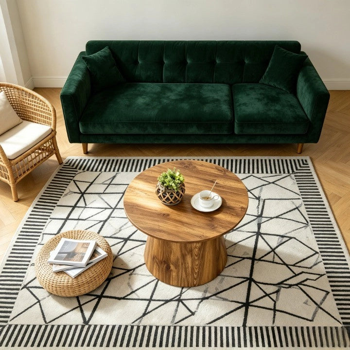 Tavolino rotondo in MDF effetto legno naturale ¨C 60 cm di diametro, 35 cm di altezza. Con rivestimento in laminato effetto legno di alta qualit¨¤ ¨C ide