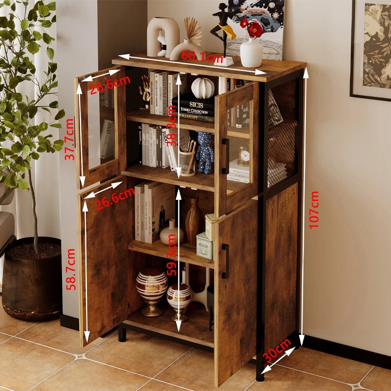 Credenza rustica, mobiletto in stile loft vintage retrò per sala da pranzo e cucina