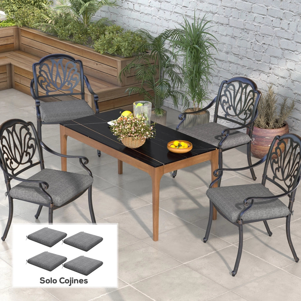 Set di 4 Cuscini per Sedie da Pranzo ¨C zephmum ¨C Grigio 47x47x7cm