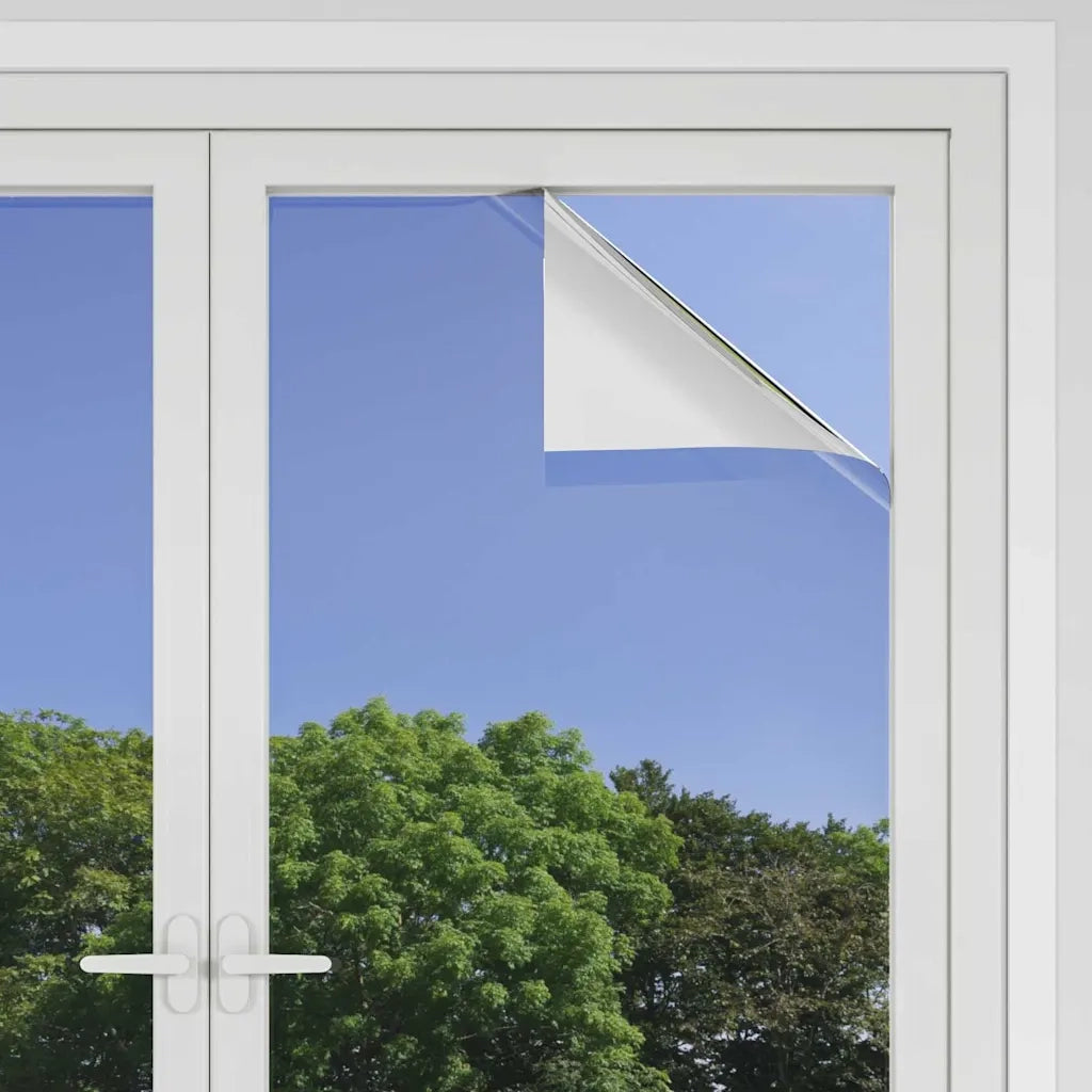 Pellicola per Finestra Solare Riflettente Statica Argento PVC 3394733