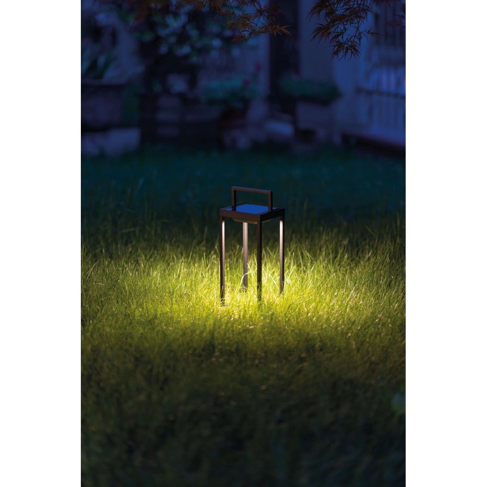 Zafferano - Lanterna Home solar 2 a led 56,4cm - Lampada da parete e da tavolo 2W con batteria e sensore crepuscolare - Verde Salvia