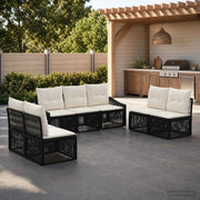Set Divano da Giardino 7 pz Nero polyrattan 3435973