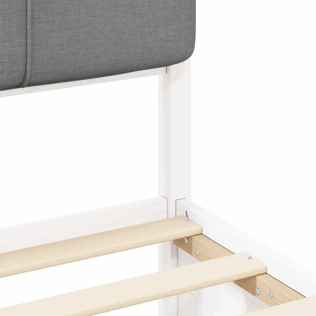 Letto con Testiera Rivestita-Struttura Letto con Testiera Grigio chiaro 90 x 190 cm 432276