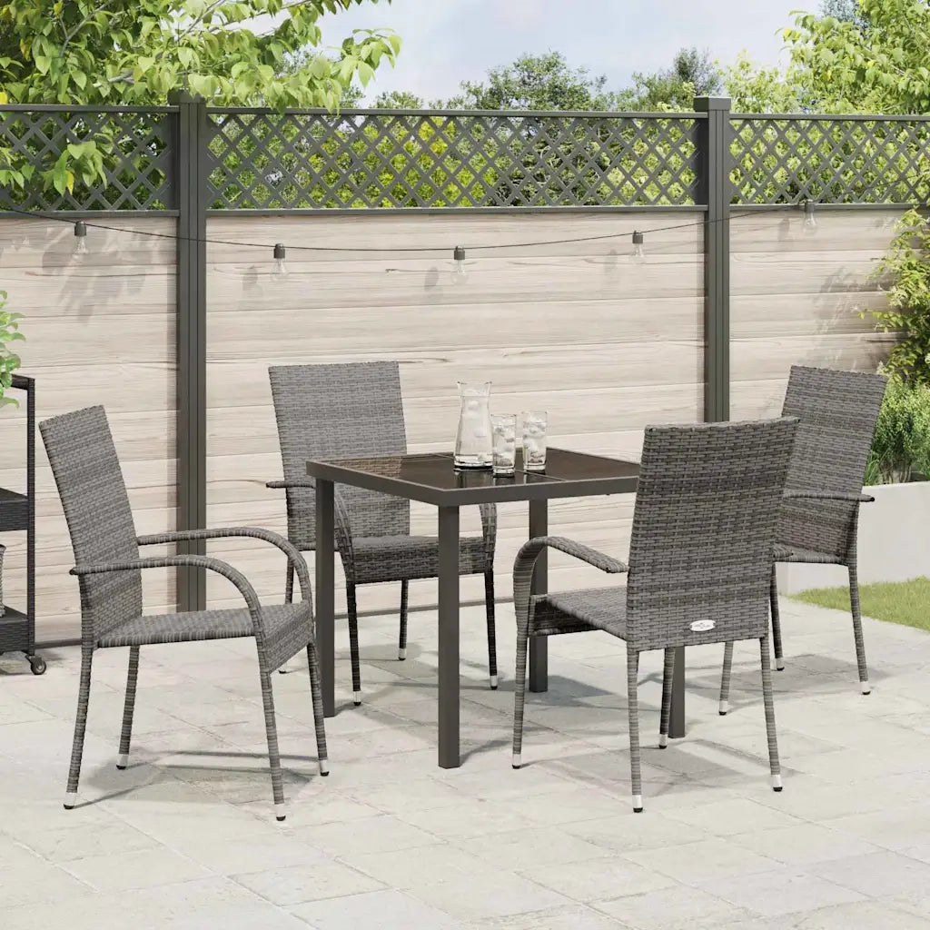 Set da Pranzo per Giardino 5 pcs Grigio
