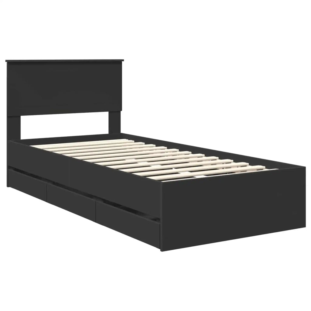 Struttura del letto Nero 90 x 190 cm Legno Ingegnerizzato 3410750