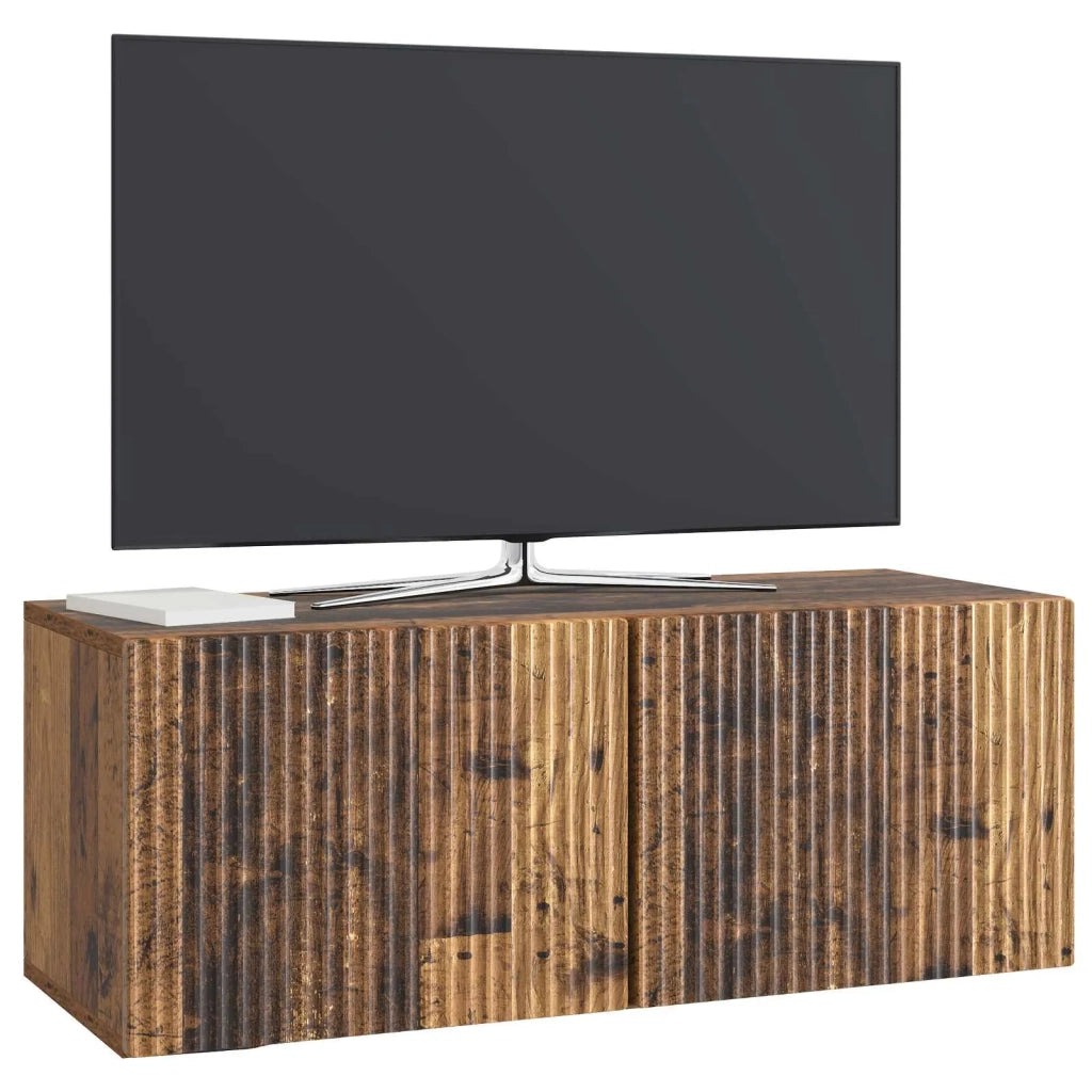Mobile Porta TV da Muro-Credenza per TV sospesa Legno antico 78,5 x 31 x 30 cm 258987