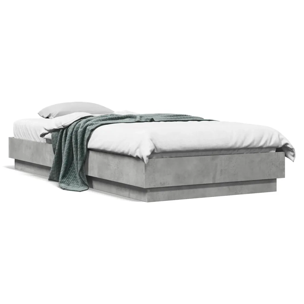 Giroletto-Struttura Letto Grigio Cemento 100x200 cm in Legno Multistrato 236812