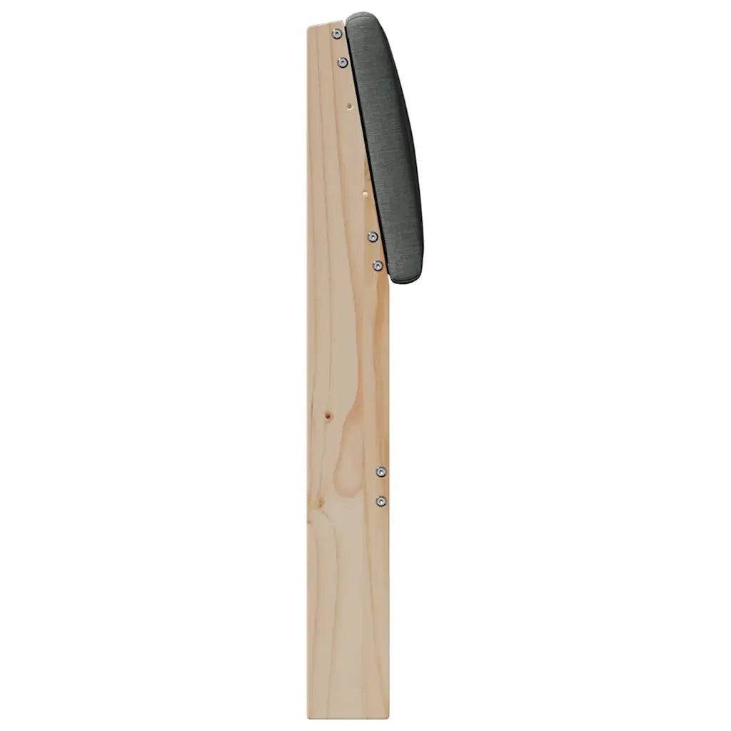 Testiera | Testata imbottita Grigio scuro 135 cm Pino massello