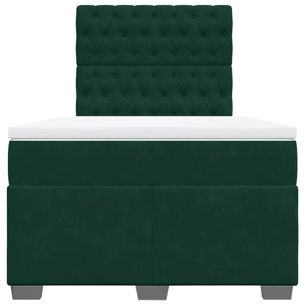 Giroletto a Molle con Materasso Verde Scuro 120x200 cm Velluto 3290891
