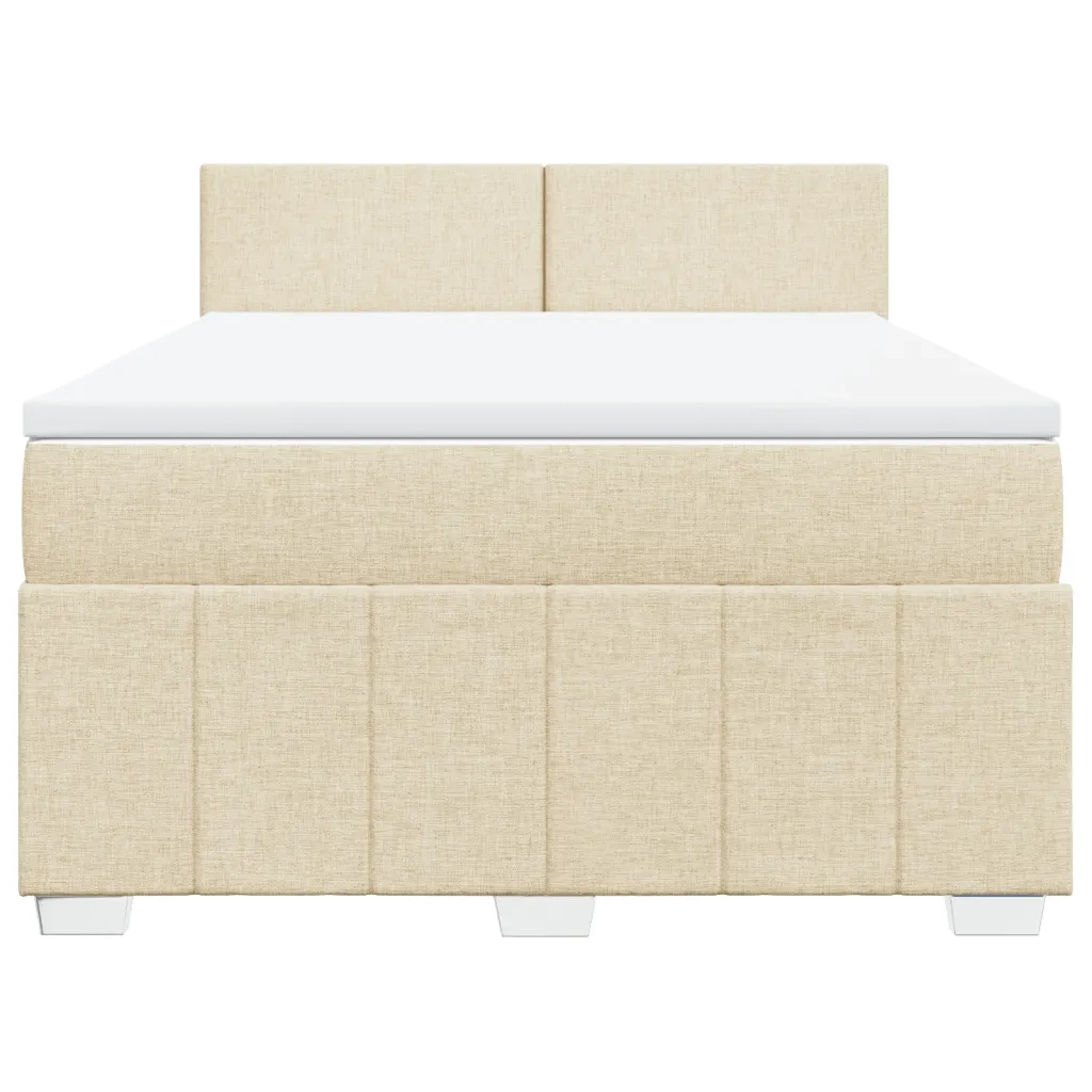 Giroletto a Molle con Materasso Crema 140x200 cm in Tessuto 3287089