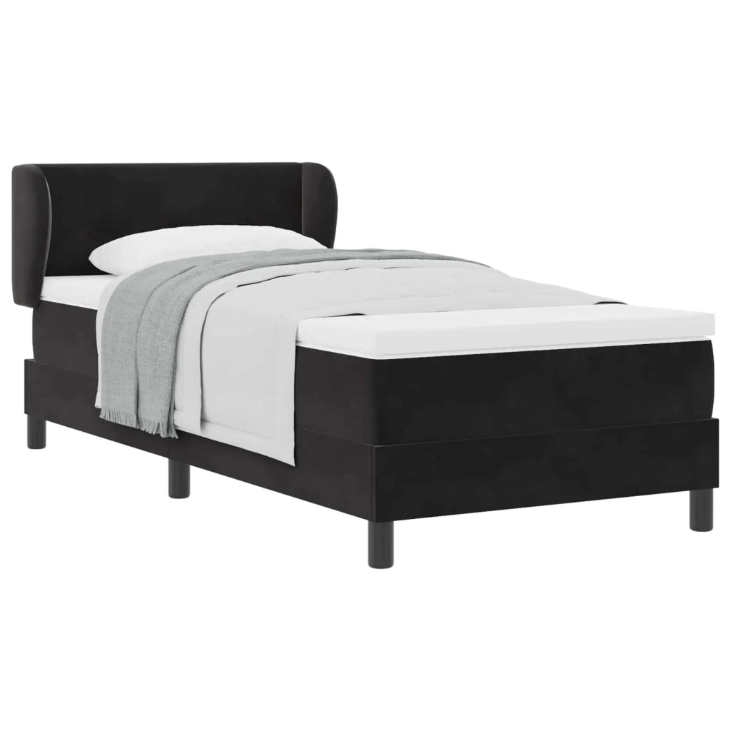 Letto a molle con materasso-Struttura Letto con Materasso Nero 90 x 190 cm Velluto 938190