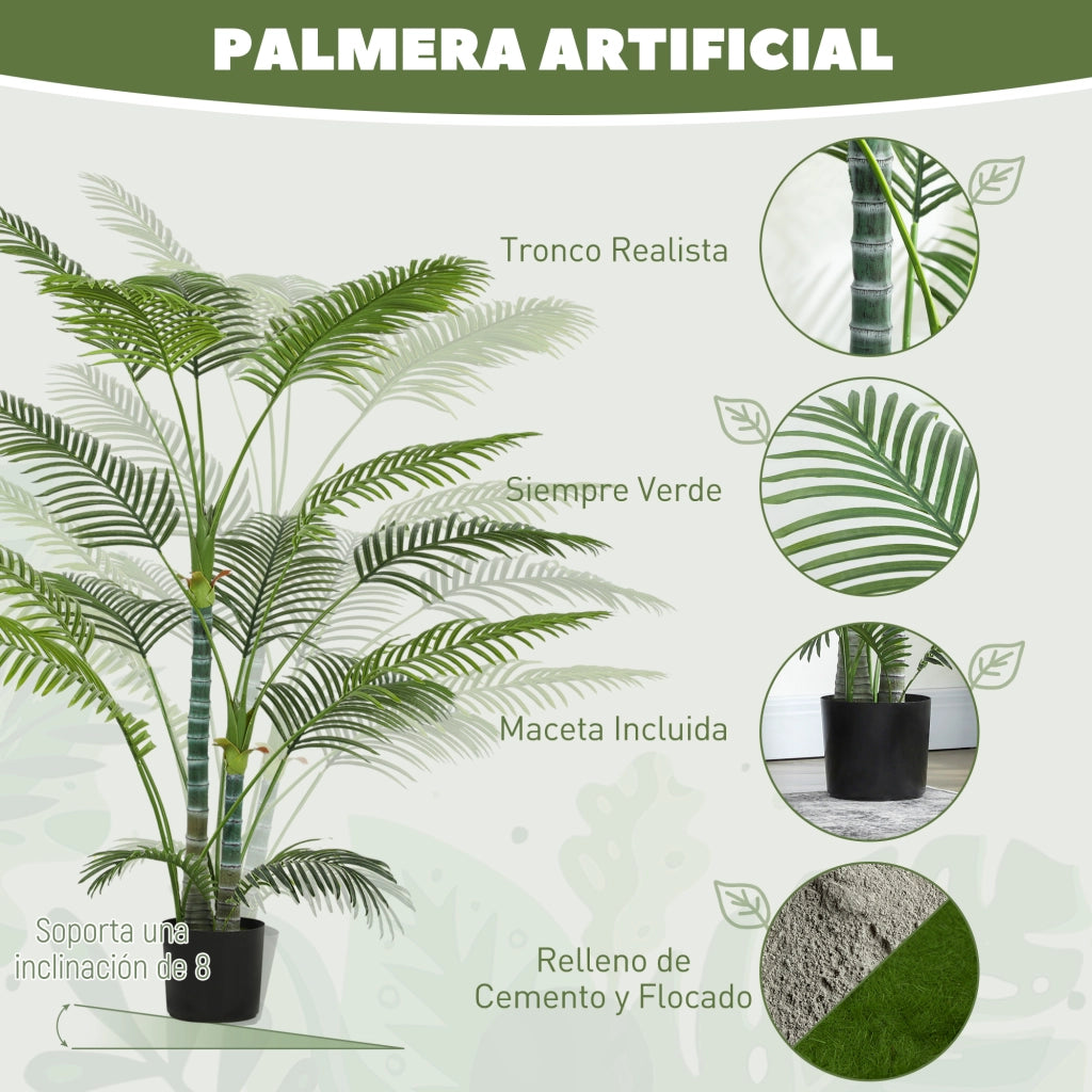 Pianta artificiale palma ¨C Zephmum ¨C Verde, vaso incluso, 170 cm