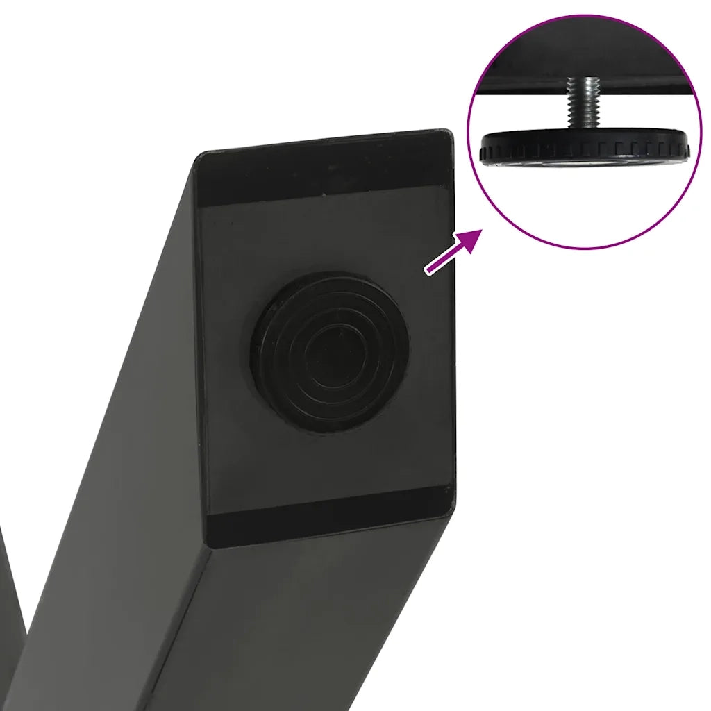 Gambe per Tavolino da Caff¨¨ a Forma di X 2 pz | Piede del tavolo Antracite 60x(30-31) cm Acciaio