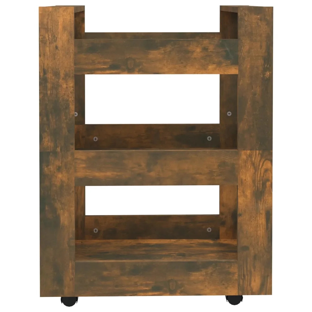 Carrello da Cucina-Scaffale per Cucina rovere fumo 60x45x80 cm Legno Multistrato 261194