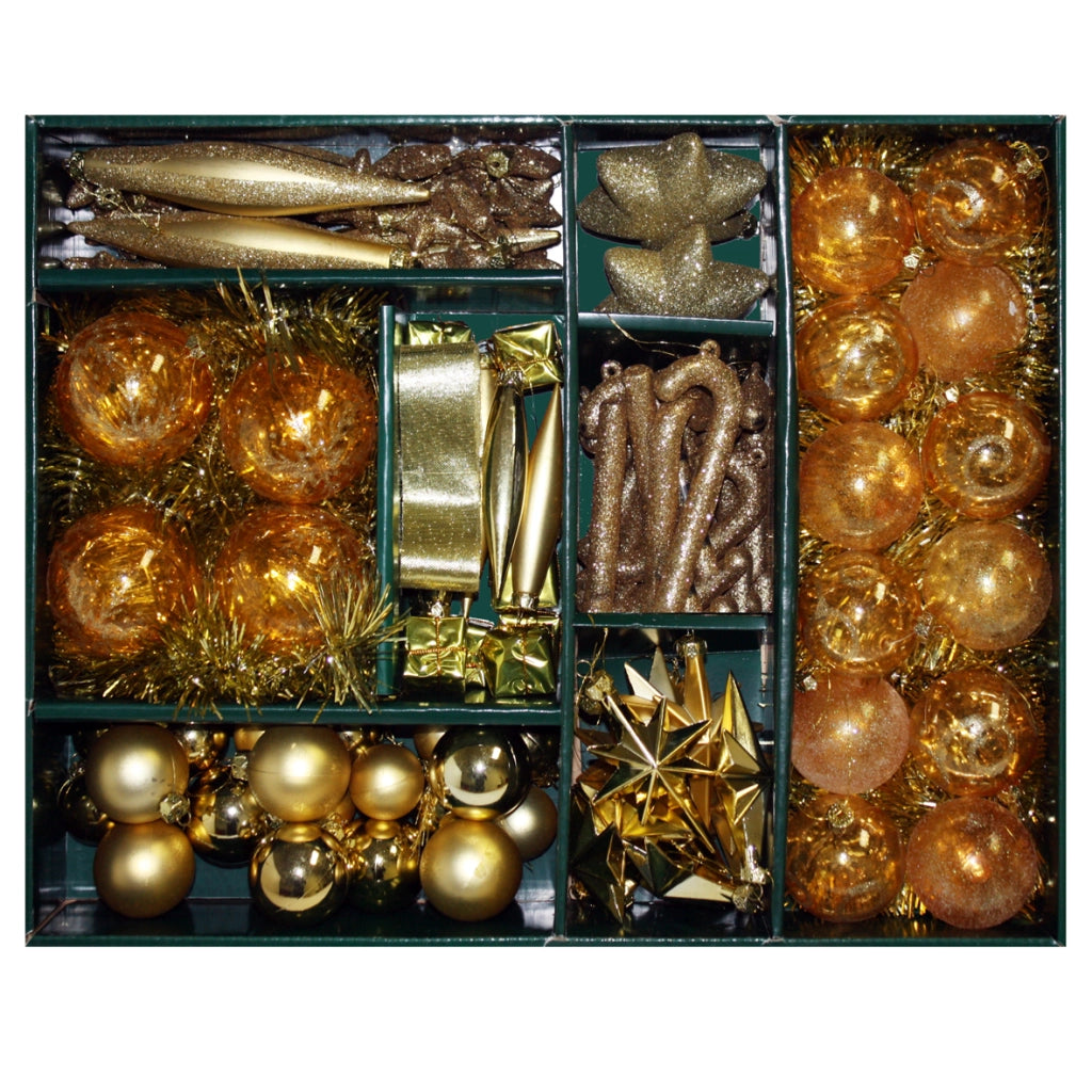 Set 100Pz Decoraz.Natalizie Col.Oro