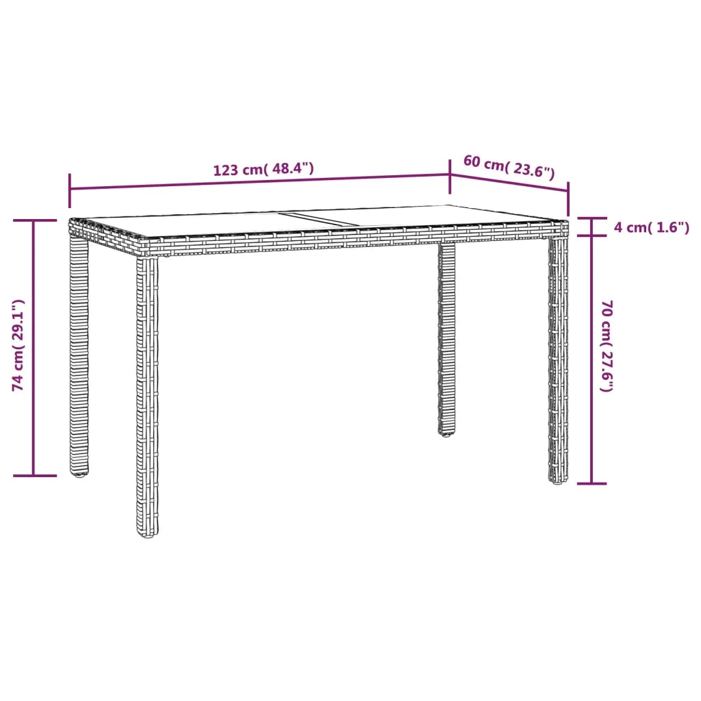 Set da Pranzo da Giardino 3 pz e Cuscini in Polyrattan Marrone 3095492