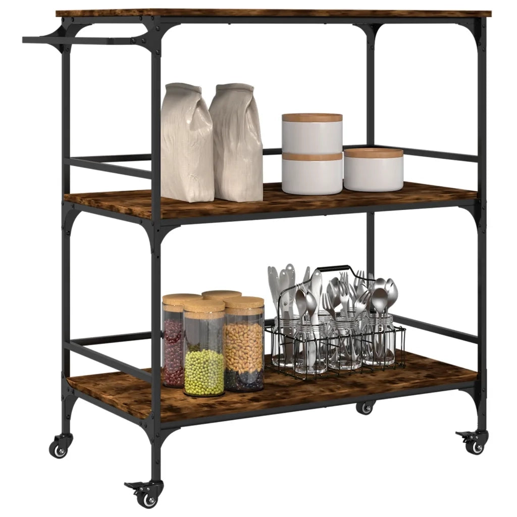 Carrello da Cucina Rovere Fumo 100,5x50x105cm Legno Multistrato CFW7260346