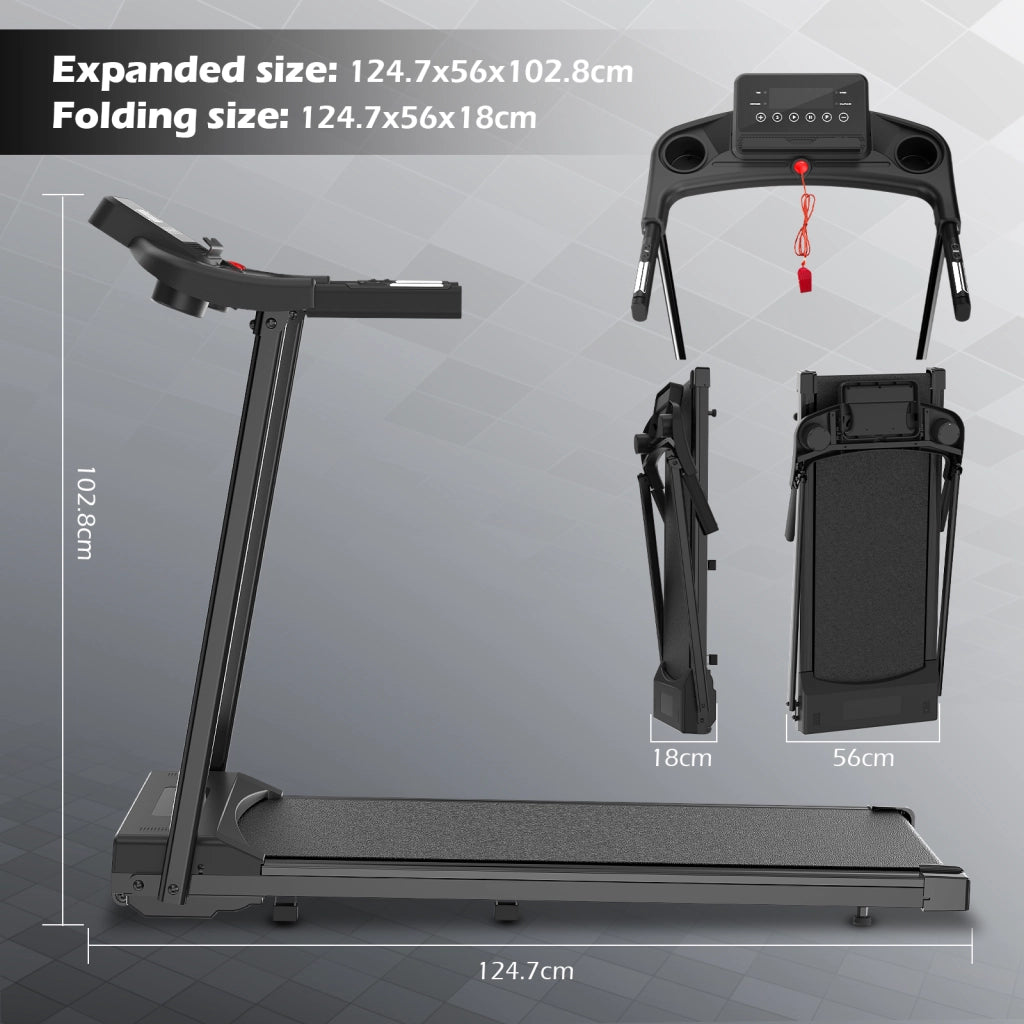 Tapis roulant, tapis roulant domestico  ad alta elasticità e ammortizzazione, 12 modalità sportive + controllo intelligente tramite APP