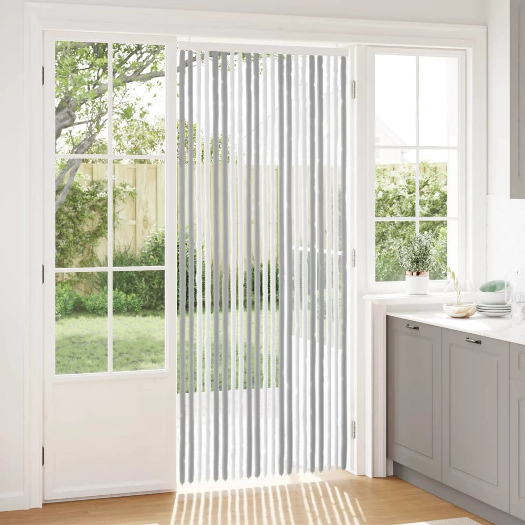 Tenda per insetti in chenille Grigio e Bianco 90 x 220 cm 42034456