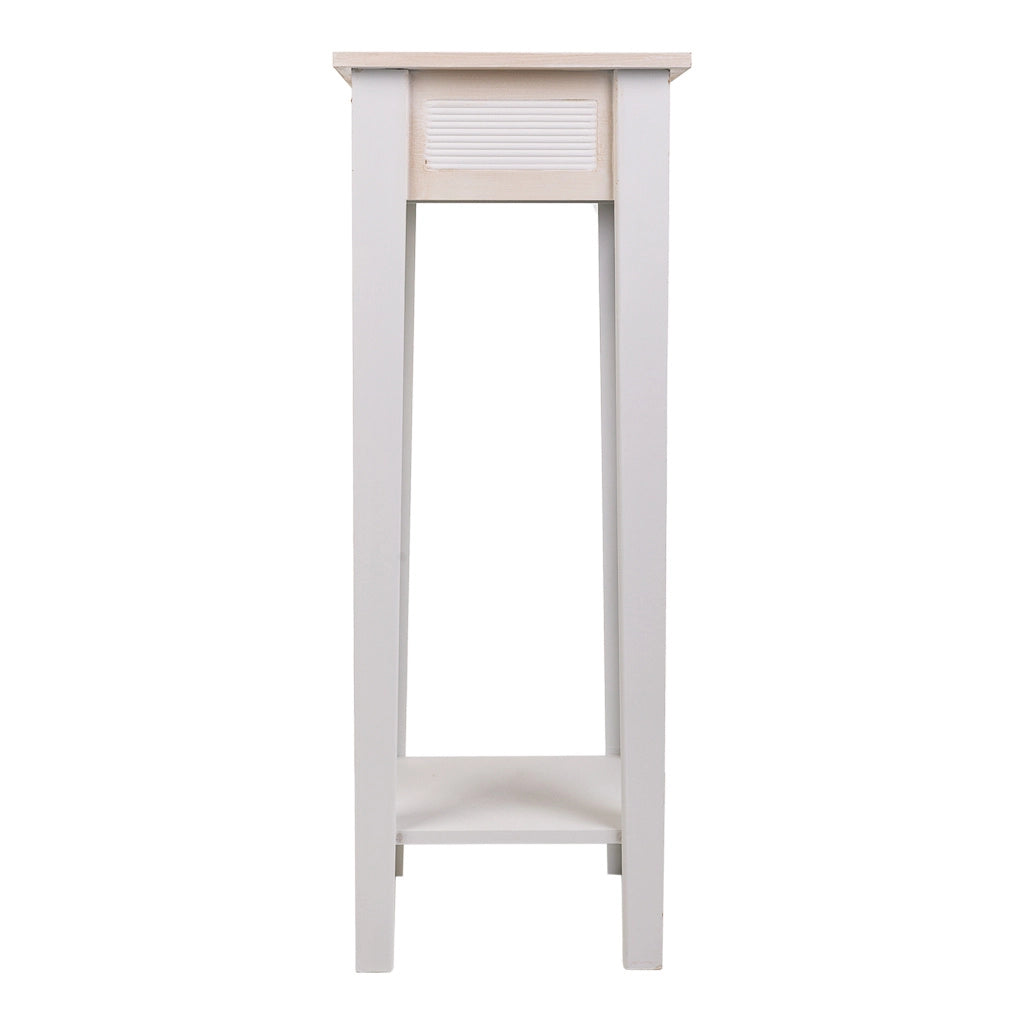 Supporto per vaso in legno bianco 30x30x80